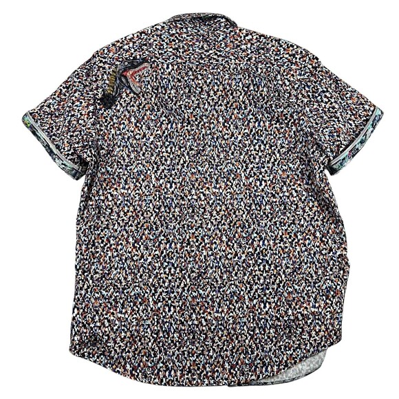 Robert Graham Dinosaur Collector Embroidered Shirt  Size L  Short Flip Sleeve - Picture 2 of 12